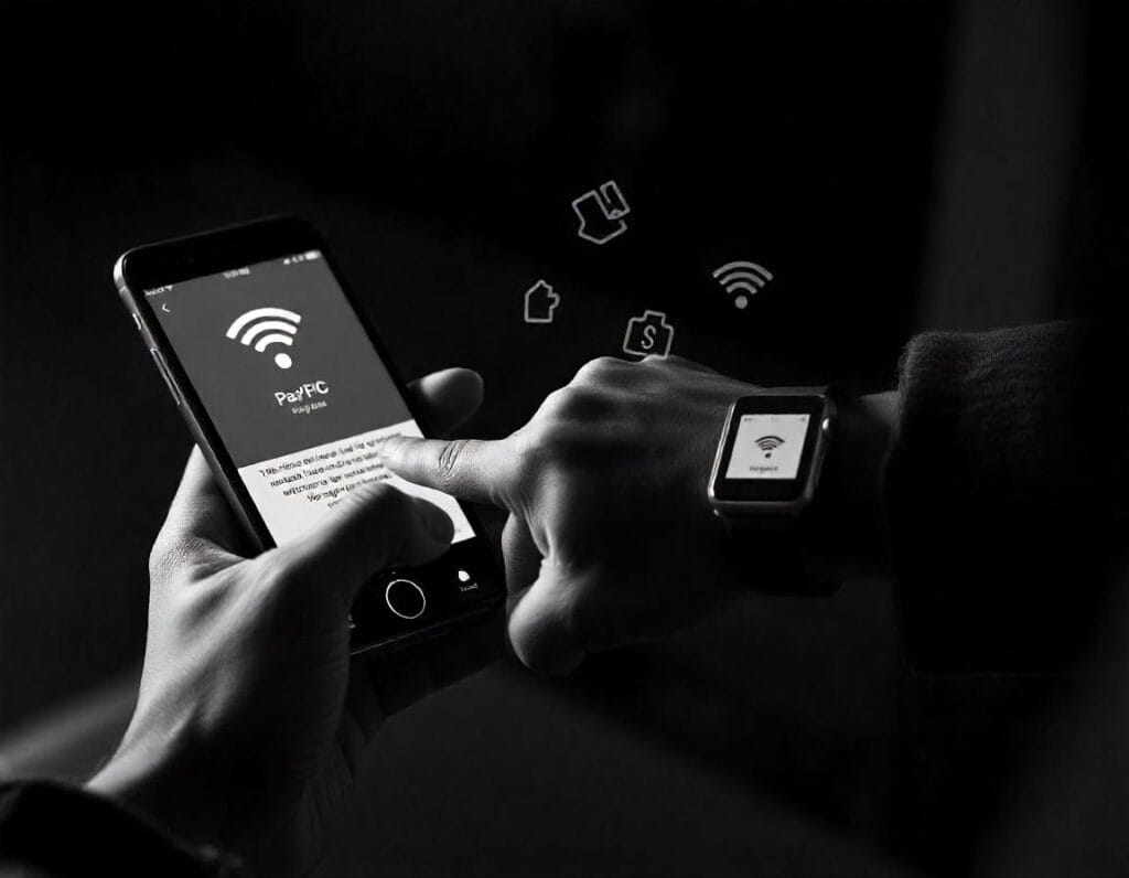 Homem realizando pagamento por aproximação. Foto: Freepik IA