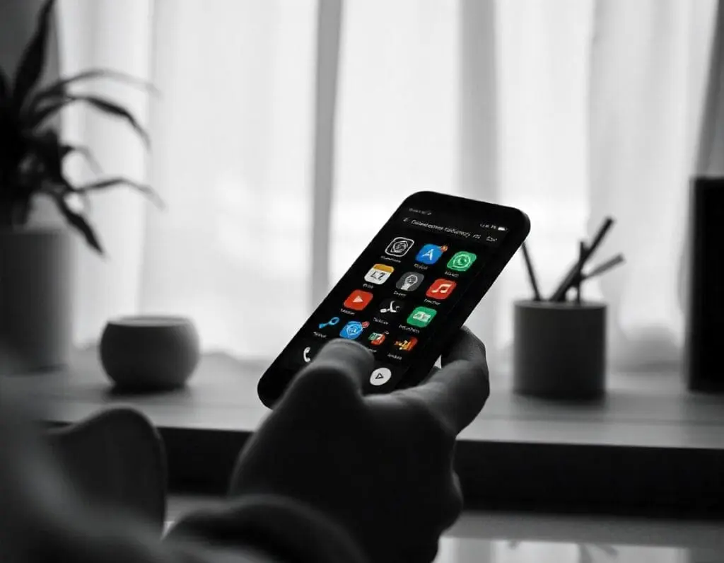 Imagem ilustrativa de uma pessoa utilizando um app de edição. Foto: Freepik IA.