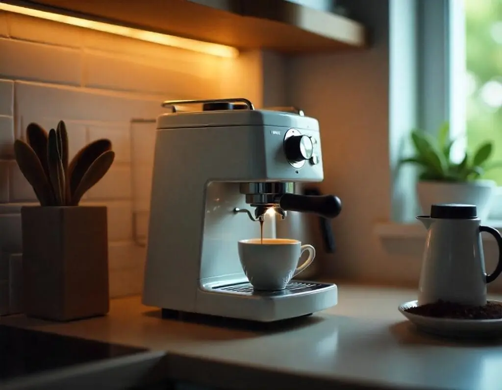 Imagem sobre os tipos de máquinas de café expresso. Foto: Freepik IA.