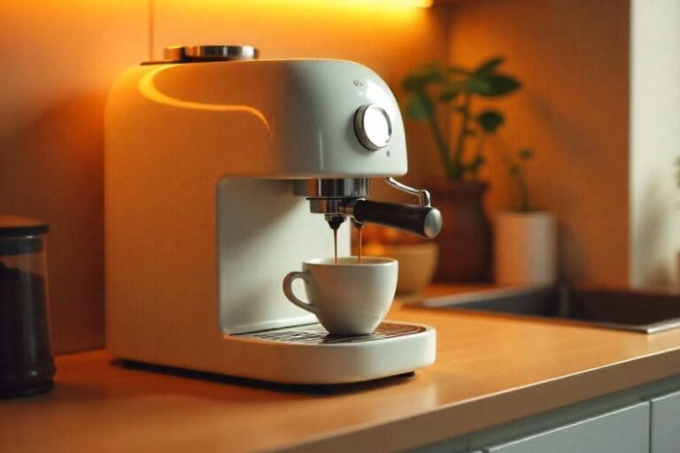 Imagem ilustrativa de uma máquina de café expresso. Foto: Freepik IA.