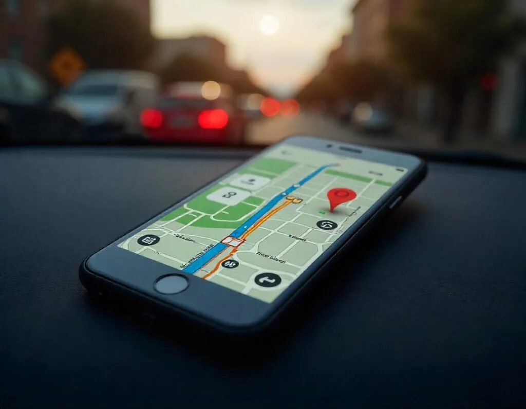 Imagem de um app de GPS para smartphone. Foto: Freepik IA.