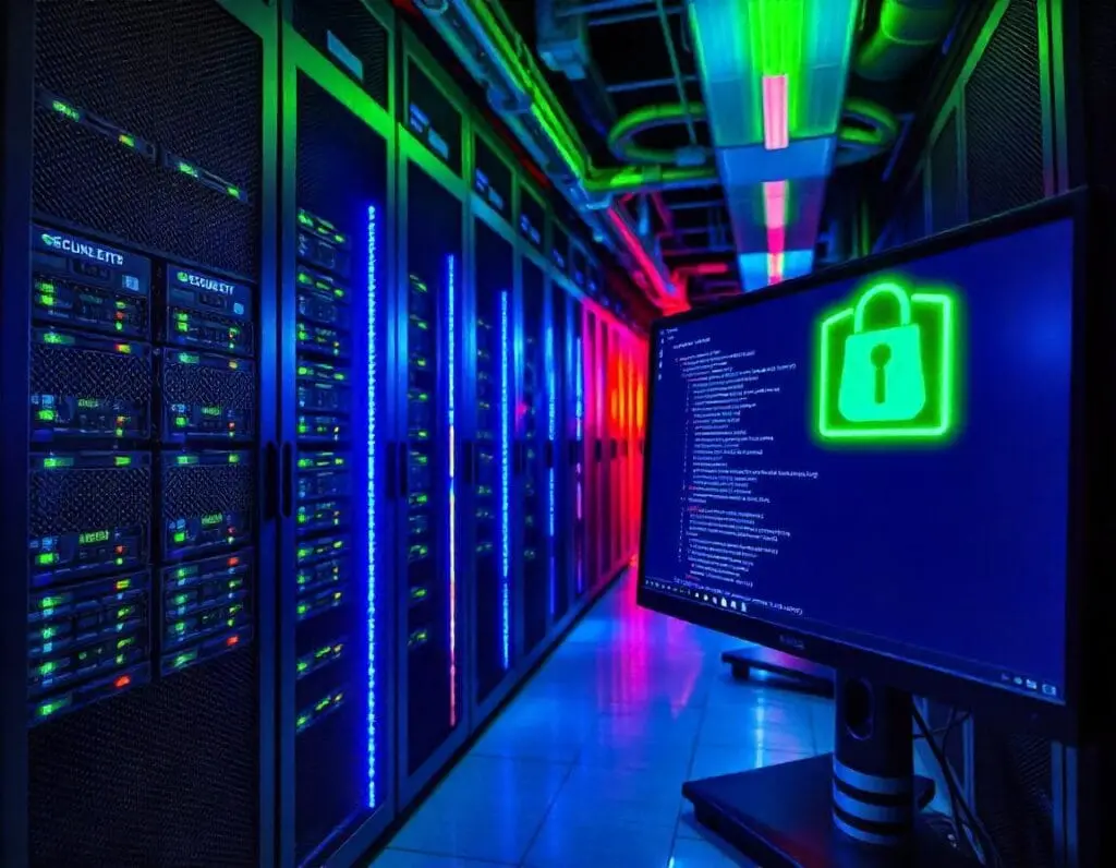 Imagem de um servidor Linux. Foto: Freepik IA.