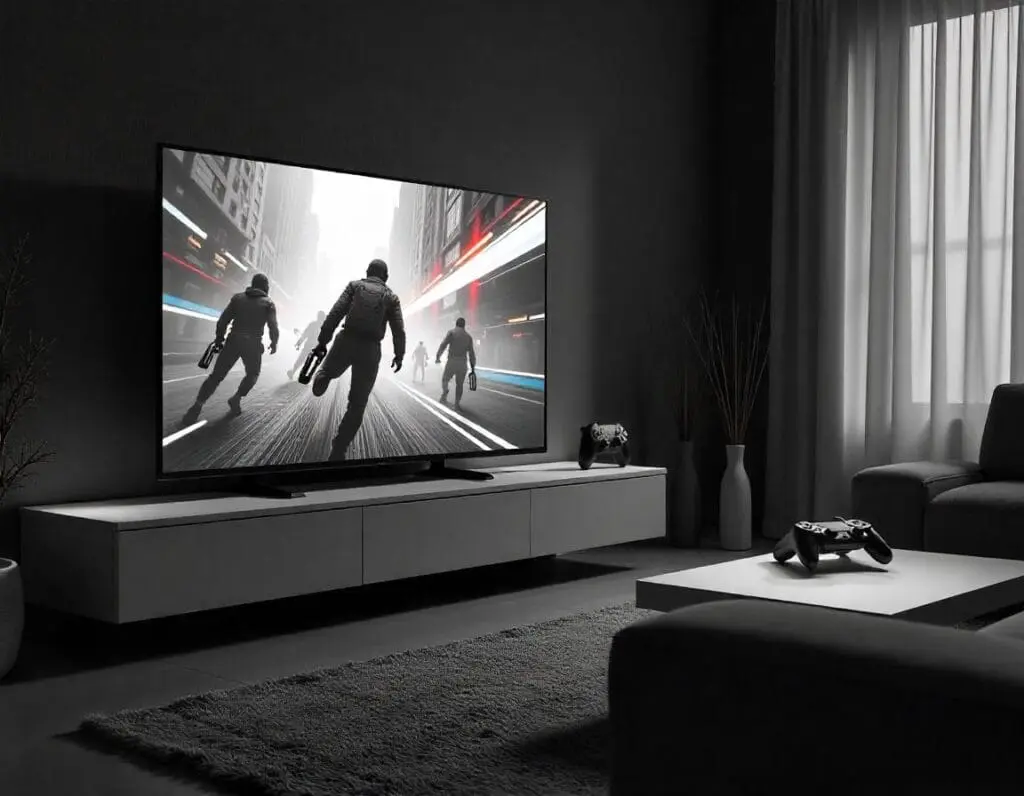 Imagem ilustrativa sobre as características de uma Smart TV Gamer. Foto: Freepik IA.