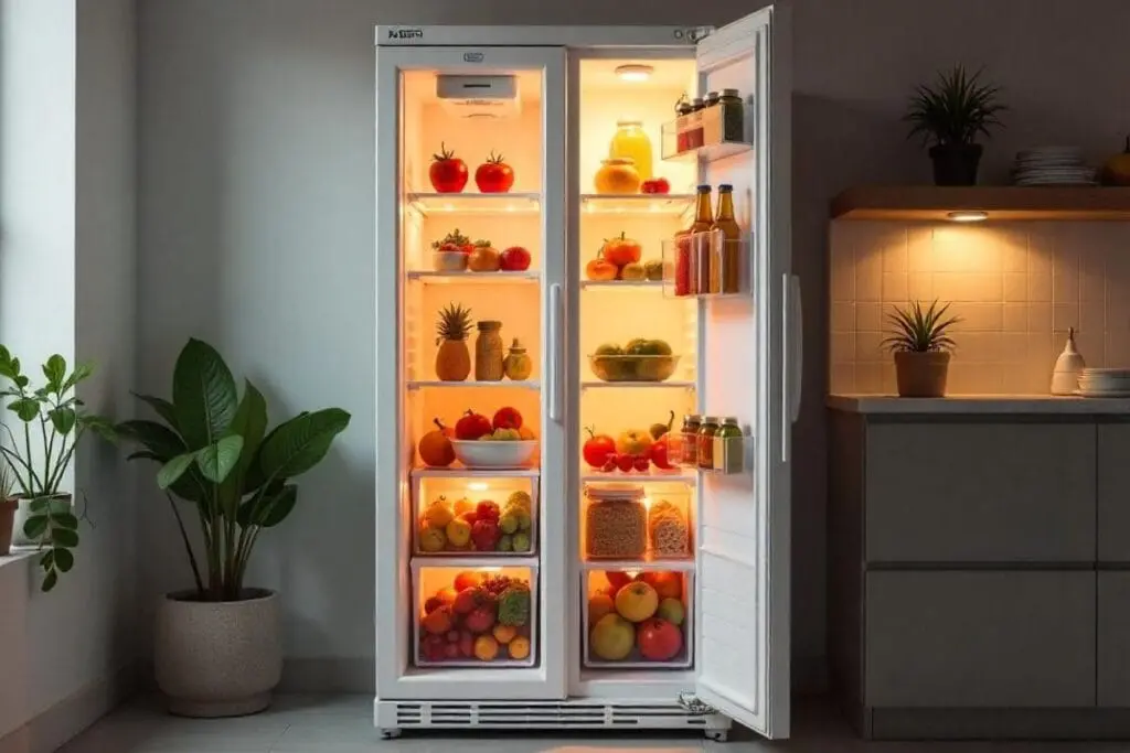 Imagem ilustrativa de um freezer frost free. Foto: Freepik IA.