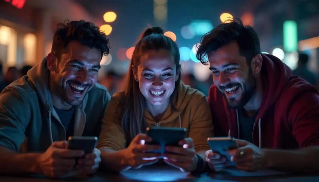 Imagem ilustrativa de amigos jogando games multiplayer no Android. Foto: Freepik IA.