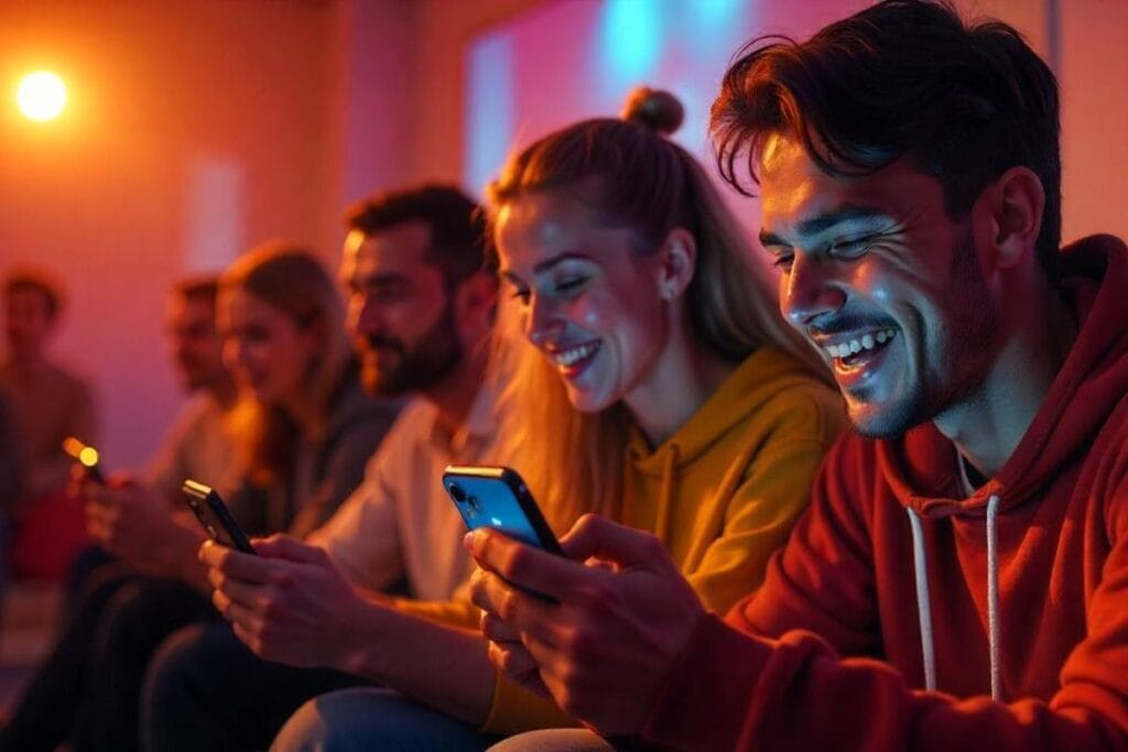 Imagem ilustrativa de pessoas jogando no Android. Foto: Freepik IA.