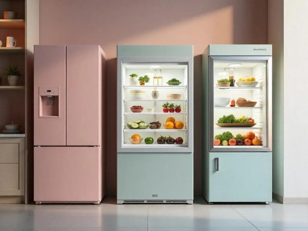 Imagem dos tipos de frigobar. Foto: Freepik IA.