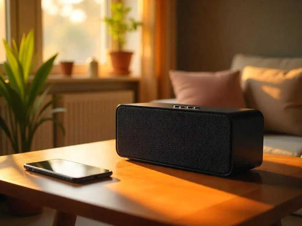 Caixa de Som Bluetooth Amplificada: Os Prós e Contras e Como Escolher o Modelo Ideal 3 Foto de uma caixa de som bluetooth amplificada. Foto: Freepik IA.