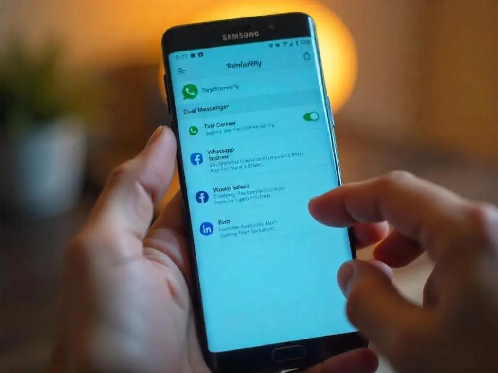 Duplicar app no smartphone Samsung. Foto: Freepik IA.