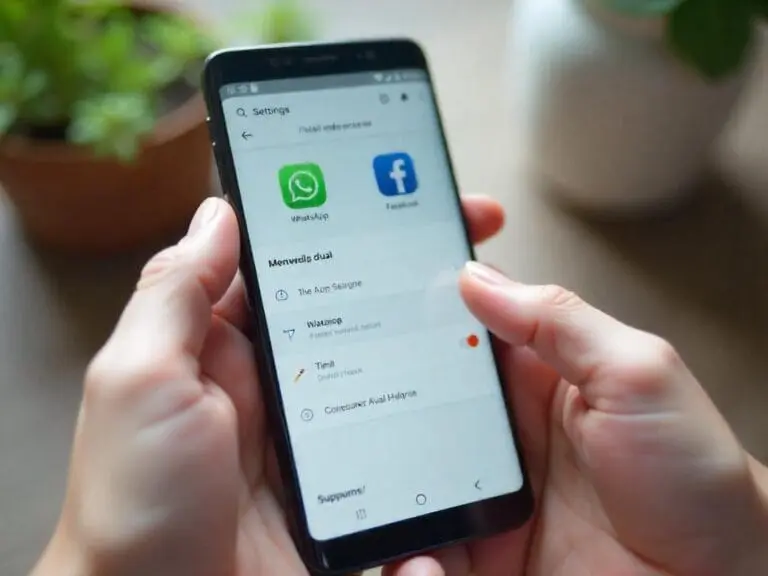 Imagem de uma pessoa duplicando app no Samsung. Foto: Freepik IA.
