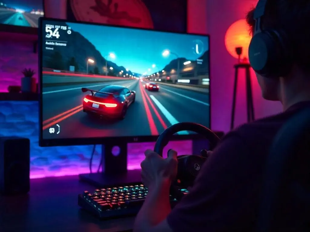 Jogo de corrida para PC. Foto: Freepik IA.