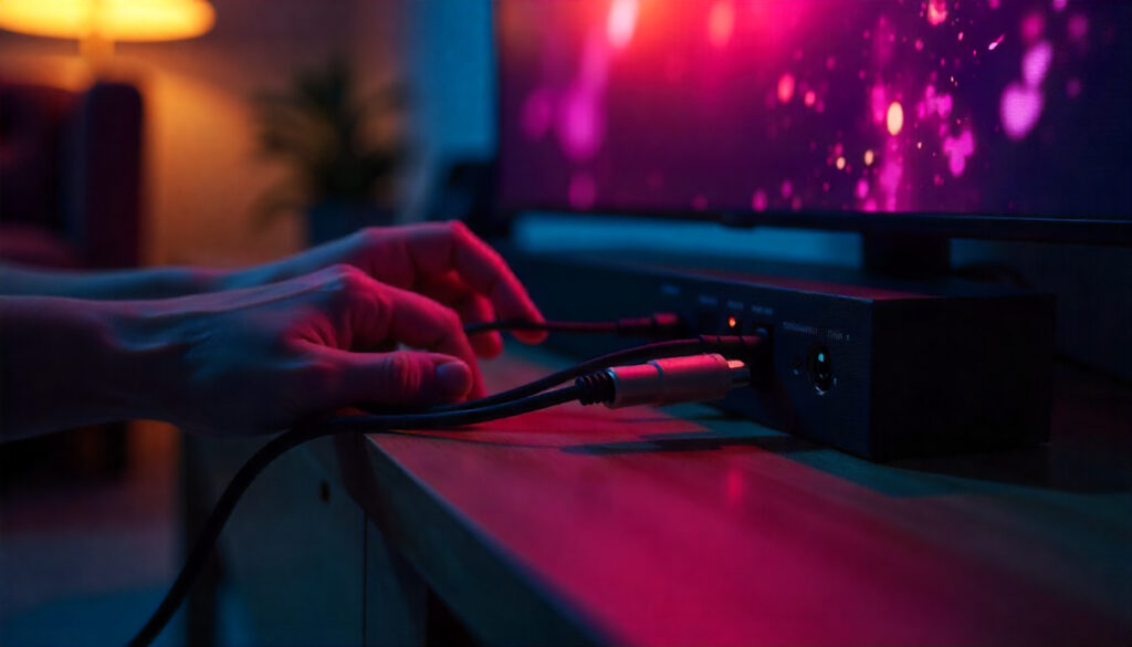 como conectar caixa de som na tv