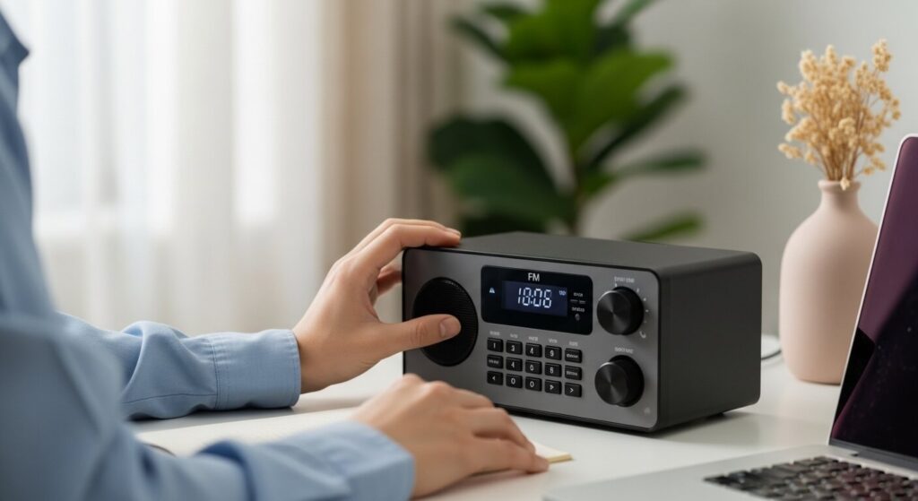 como sintonizar rádio fm na caixa de som