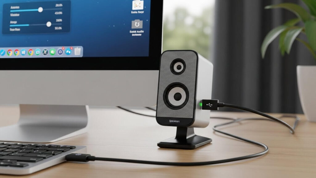 como instalar caixa de som no pc com entrada usb​