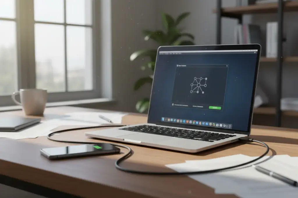 Conectando e compartilhando internet via cabo USB