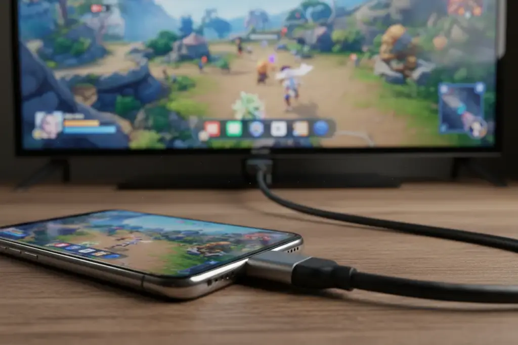 Cabo HDMI e adaptadores para conectar celular na TV