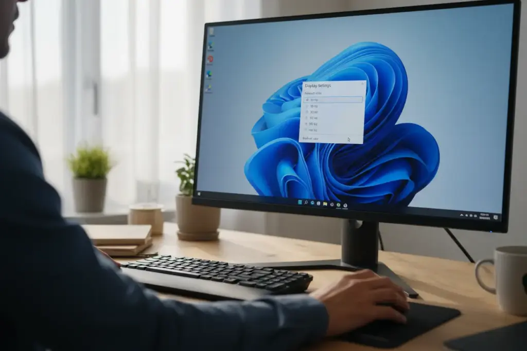 Guia para modificar a frequência de tela no Windows 11