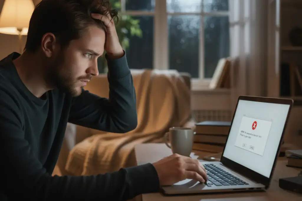 Pessoa resolvendo problema de PC em modo de segurança