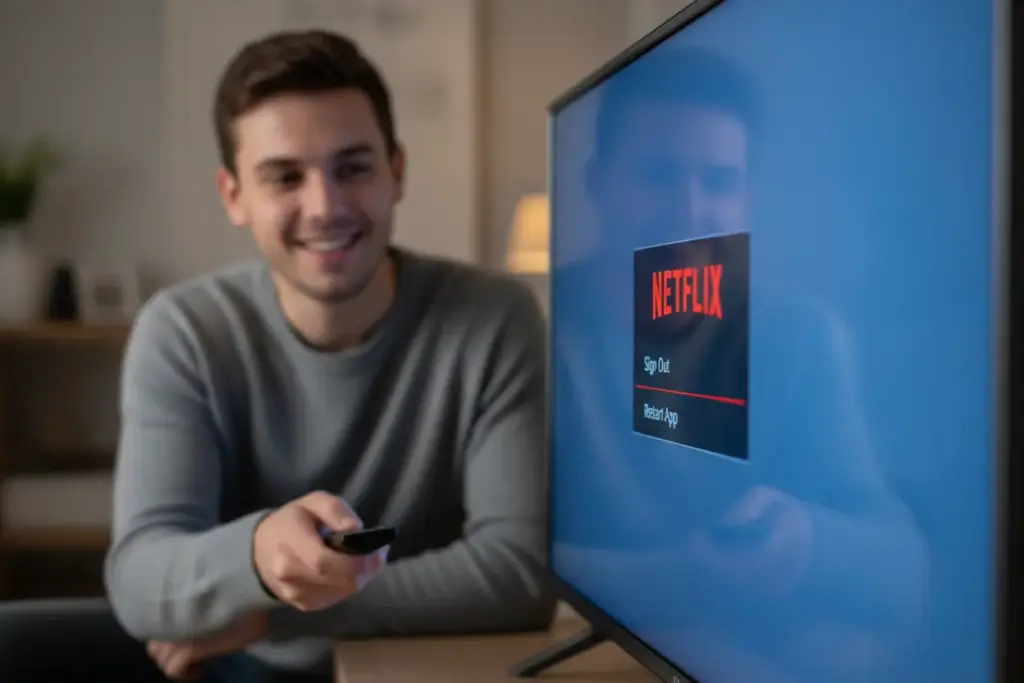 Passos para reiniciar o aplicativo Netflix na Smart TV