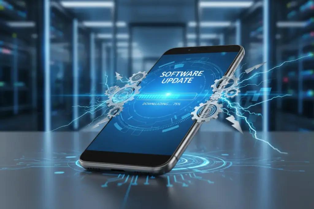 Processo de atualização do sistema do celular