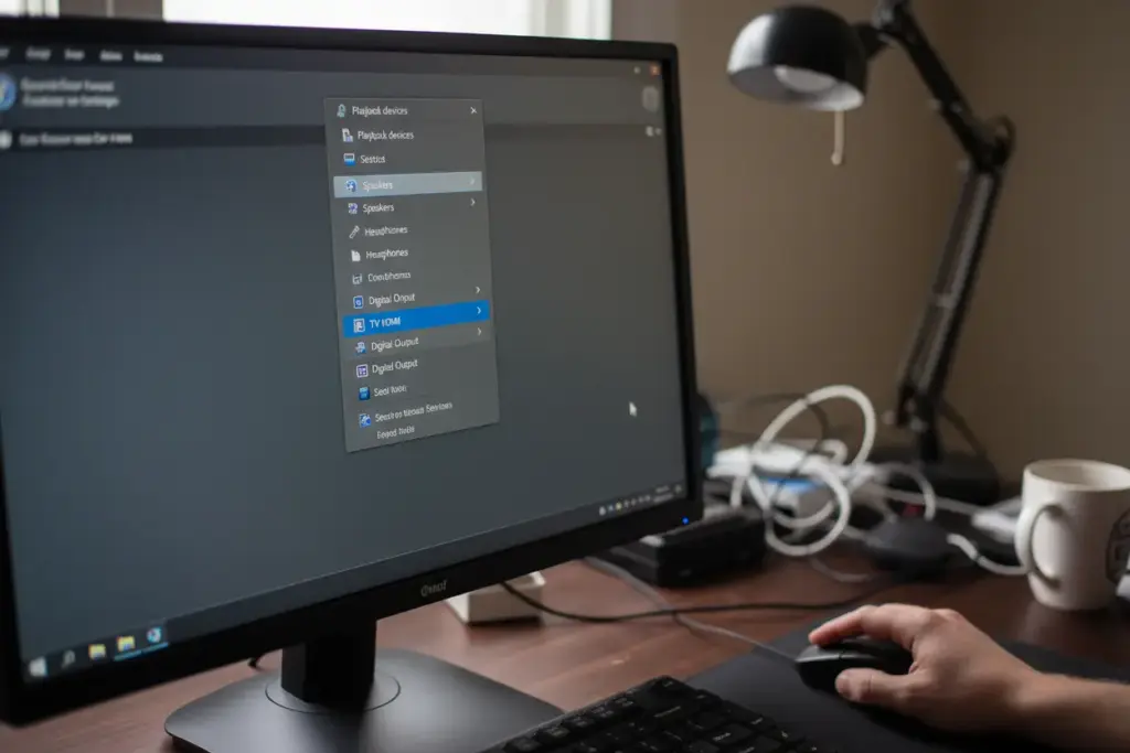 Como Fazer o Som do PC sair na TV HDMI? Dicas Essenciais para um Áudio Perfeito na Tela Grande! 2 Configurando a TV como dispositivo padrão de áudio no Windows.