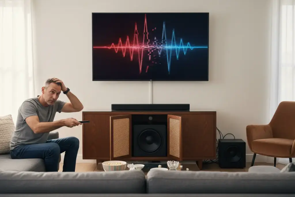 Erros frequentes ao instalar o subwoofer do soundbar