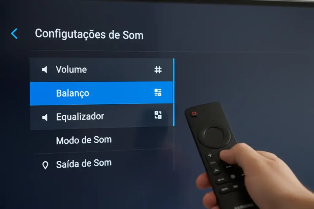 Saiba Como Regular o Som da TV Samsung para uma Experiência Sonora Perfeita! 1 Menu de ajustes básicos de áudio da TV Samsung