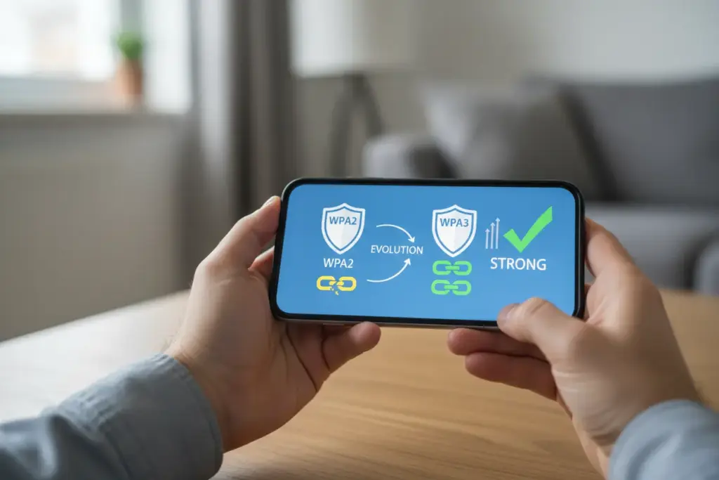 Diferentes protocolos de segurança Wi-Fi no celular