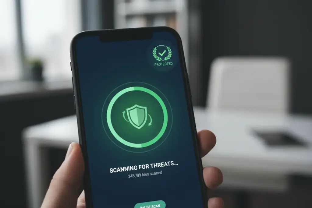 Aplicativo antivírus fazendo varredura no sistema
