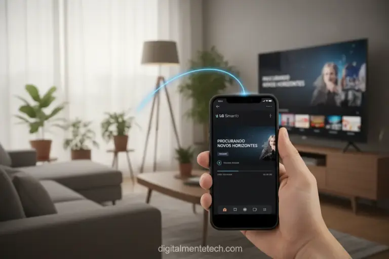 Celular conectado à TV LG Smart via Bluetooth