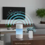 Roteador e repetidor WiFi conectados para ampliar o sinal.