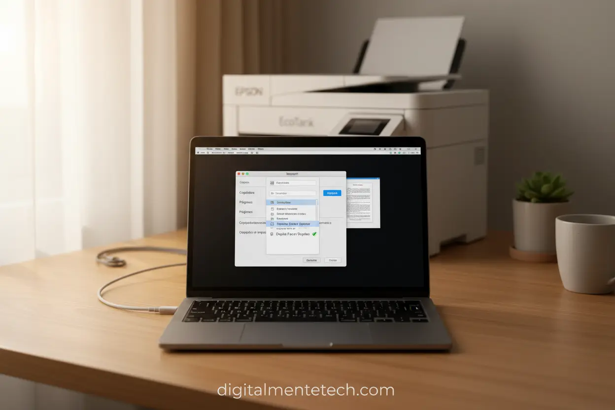 Configurar impressão frente e verso da Epson no Mac