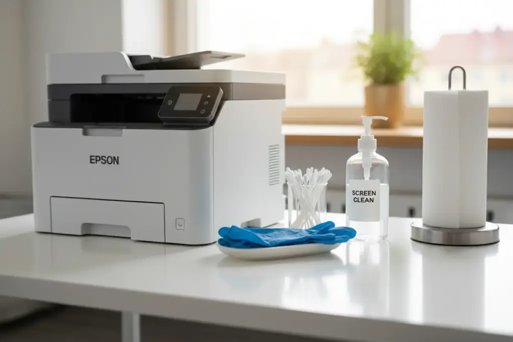 Materiais necessários para limpar cabeçote Epson