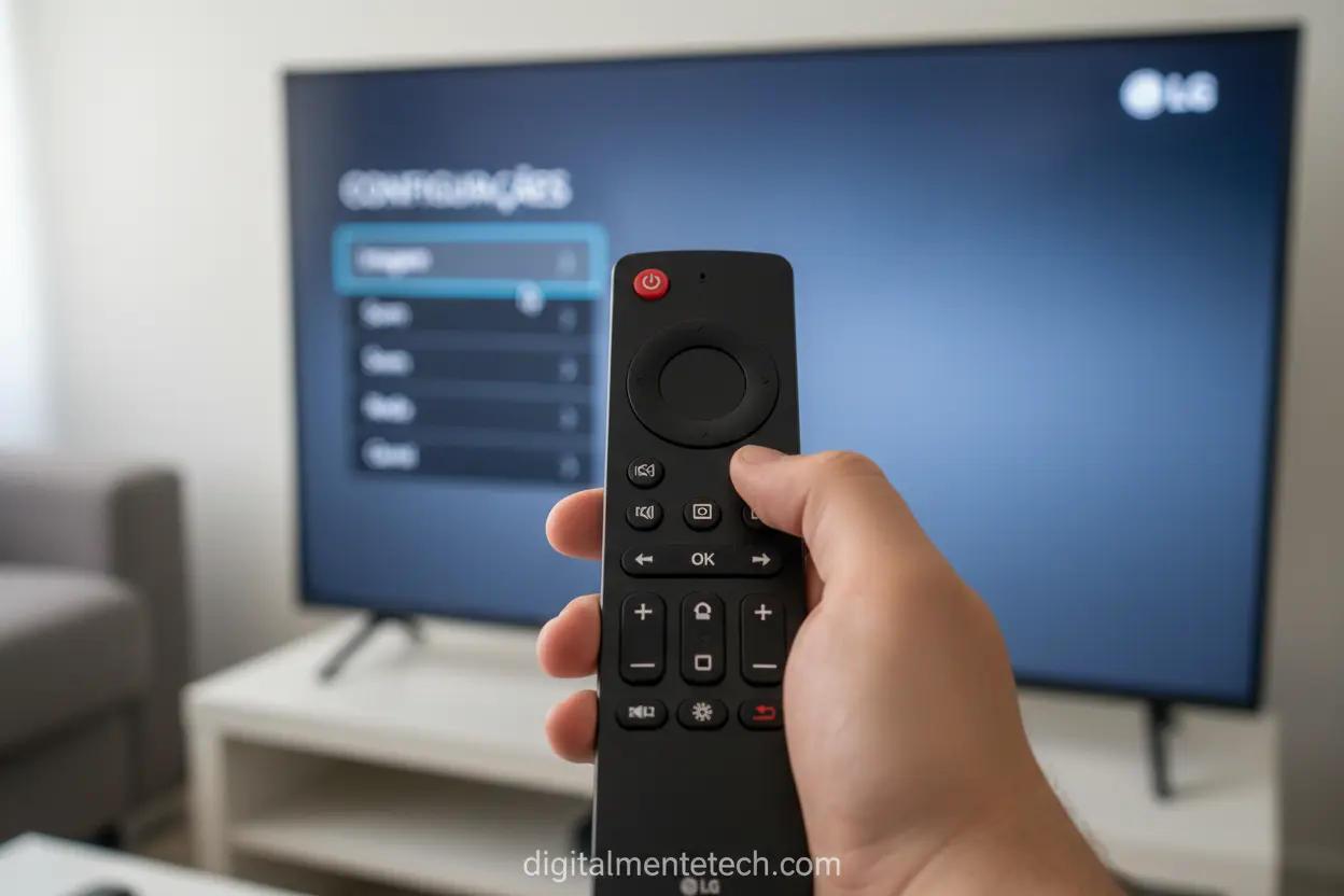 Acessando menu de configurações TV LG