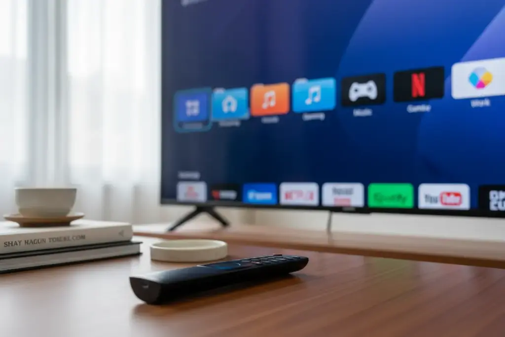 Menu de organização de apps na TV Samsung