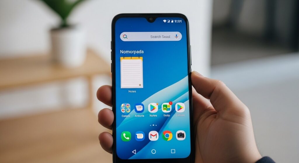 Onde fica o bloco de notas no Motorola