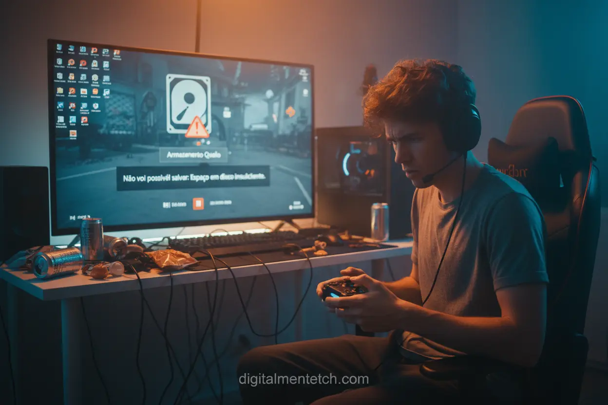 Gamer otimizando espaço no Xbox