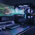 Pessoa otimizando um computador para melhor desempenho