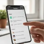 Interface do aplicativo Todoist em um celular