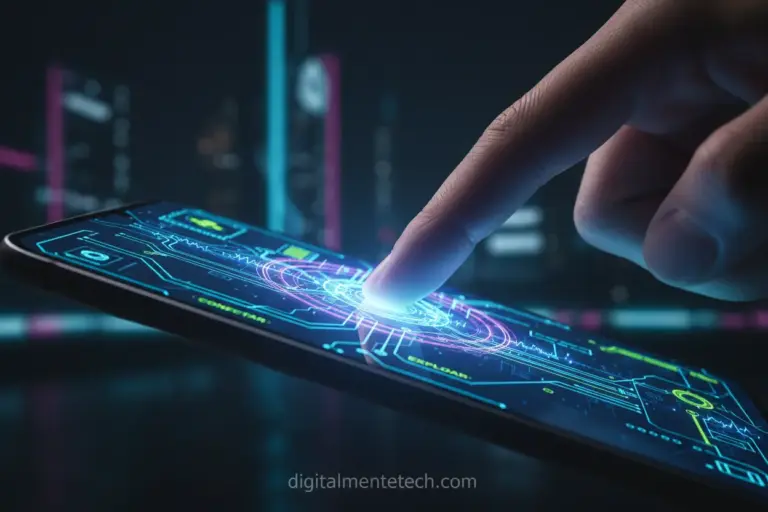 Dedo tocando tela de smartphone